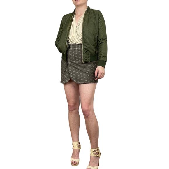 Women's Say What Olive Green Full-Zip Lightweight Bomber Jacket - Size XS - Picture 9 of 9